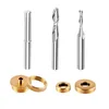 SpeTool solid brass router inlay bushing kit with carbide spiral upcut bits