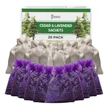 Professor Killamoth Cedar and Lavender Sachets, 20-Pack Twenty pack of cedar chip and lavender sachet bags for drawers and closets