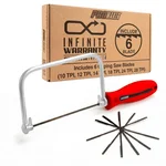 ProMaker coping saw with six replacement blades for cutting molding corner joints