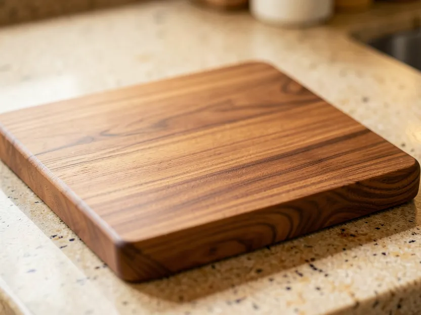 Solid walnut wood cutting board with rich natural grain, a popular 5th anniversary wood gift