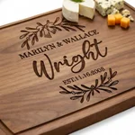Tayfus personalized engraved walnut cutting board with couple names and wedding date