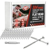 304 stainless steel deck screws for cedar decking, 150-pack, flat head T25 star drive 304 stainless steel deck screws for cedar decking, 150-pack, flat head T25 star drive