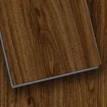 Suntecwood SPC click-lock luxury vinyl plank flooring in walnut, showing waterproof rigid core edge