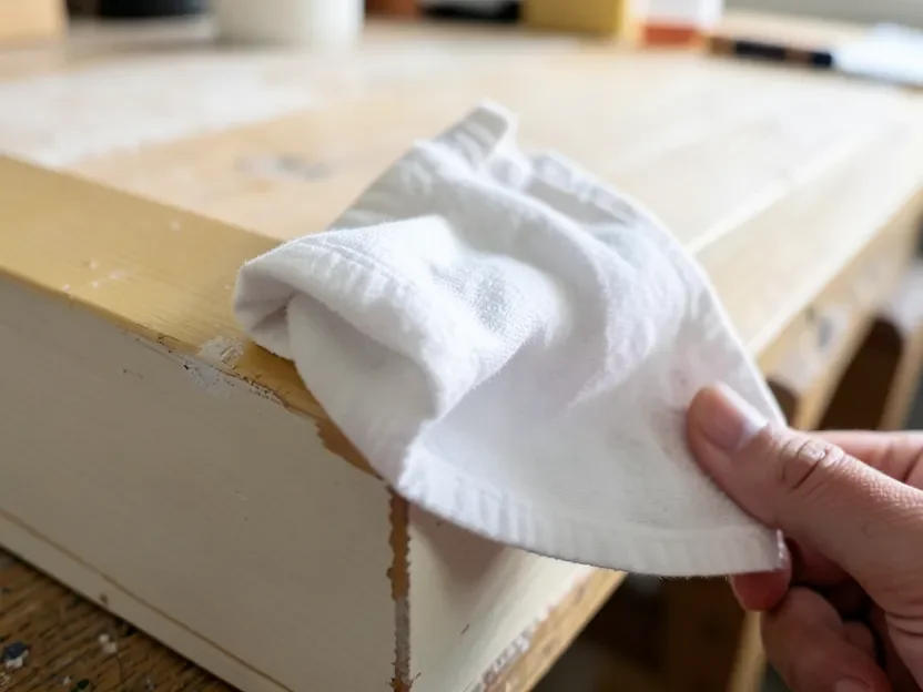 Testing a solvent-dampened cloth on an inconspicuous spot before removing paint from the full surface