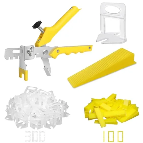 DGSL tile leveling system with plier and spacer clips