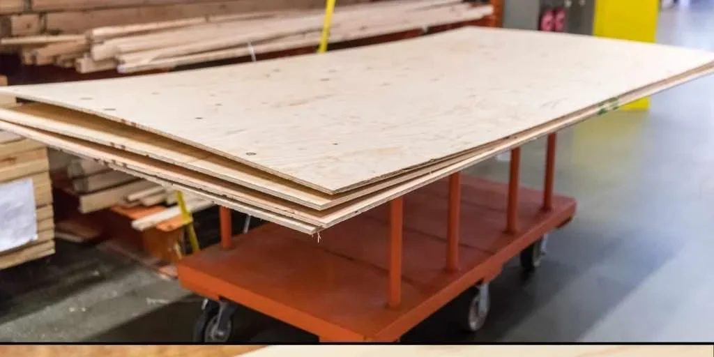 Stack of plywood sheets being compared for a Baltic birch versus maple plywood project