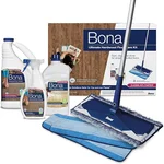 Bona Ultimate Hardwood Floor Care Kit box, mop, cleaner and polish bottles