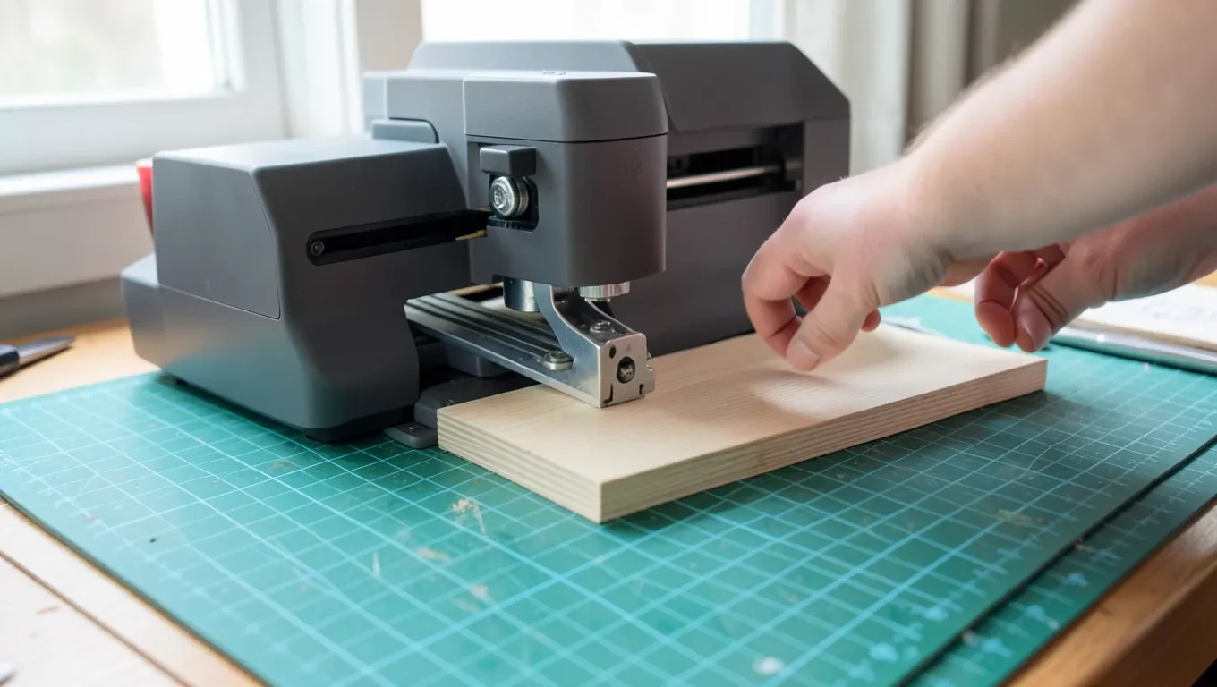 Cricut Maker cutting balsa wood with the Knife Blade