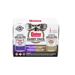 Oatey 30246 4 oz. PVC Regular Clear Cement and 4 oz. NSF Purple Primer Handy Pac