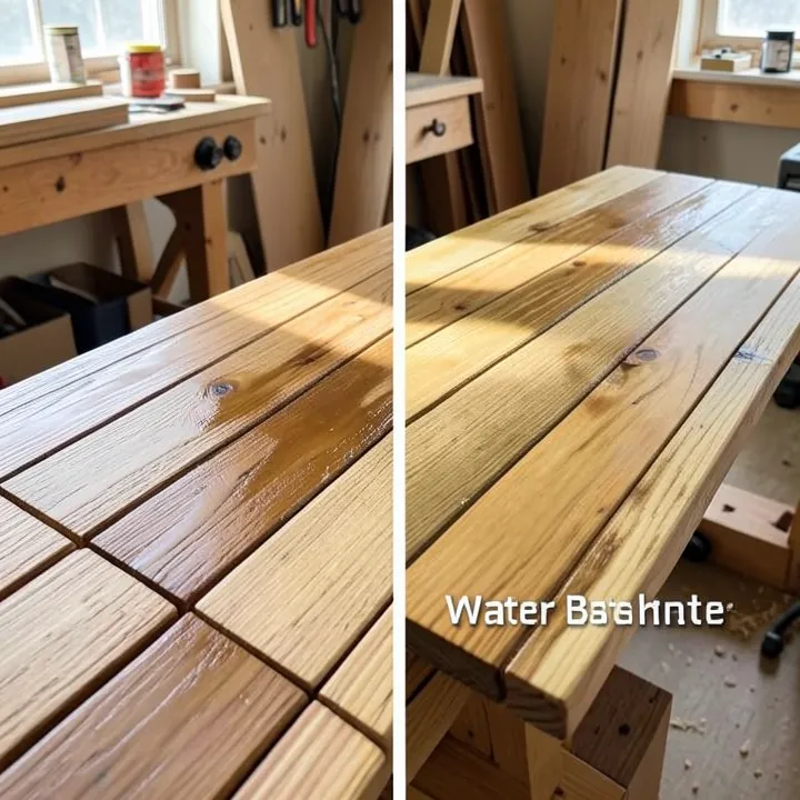 Oil based vs water based deck stain comparison on wood deck boards