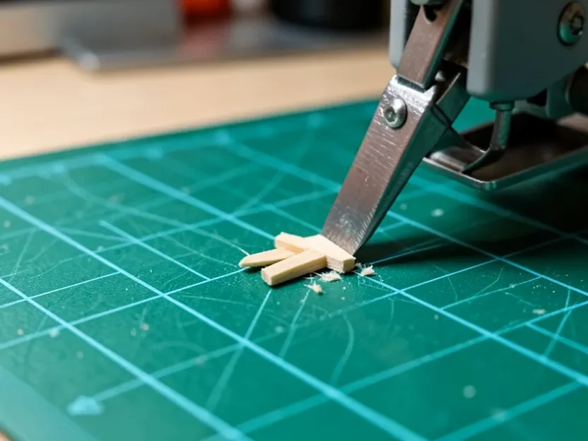 Peeling a cut thin wood shape off the cutting mat