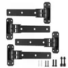 Heavy duty black bolt-on or weld-on gate hinges, 4-pack