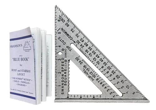 Swanson 7 inch aluminum speed square with Blue Book layout guide