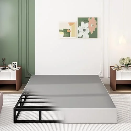 TROZULER 9 inch heavy duty metal box spring mattress foundation for queen bed