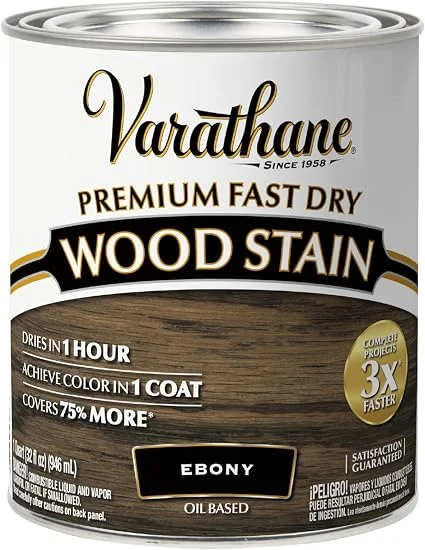 Varathane Premium Fast Dry Ebony wood stain, quart