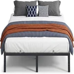 VASAGLE queen metal platform bed frame, 14 inches tall, black steel