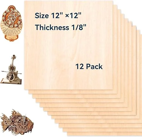 12 pack of 1/8 inch basswood craft sheets