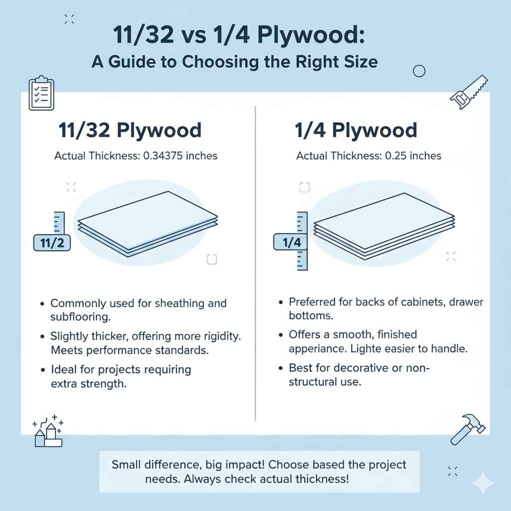 11/32 vs 1/4 Plywood: