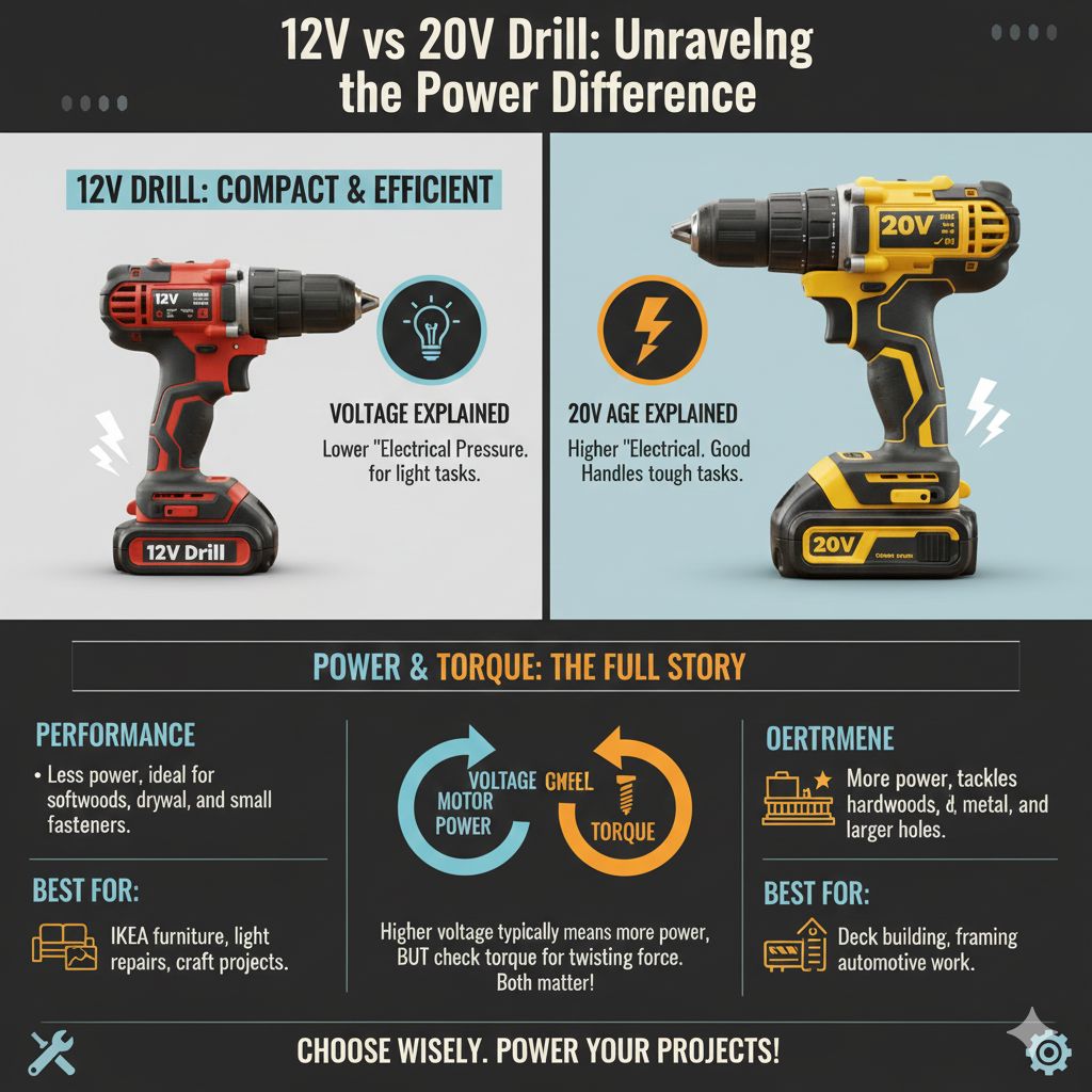 12V Drills and 20V Drills