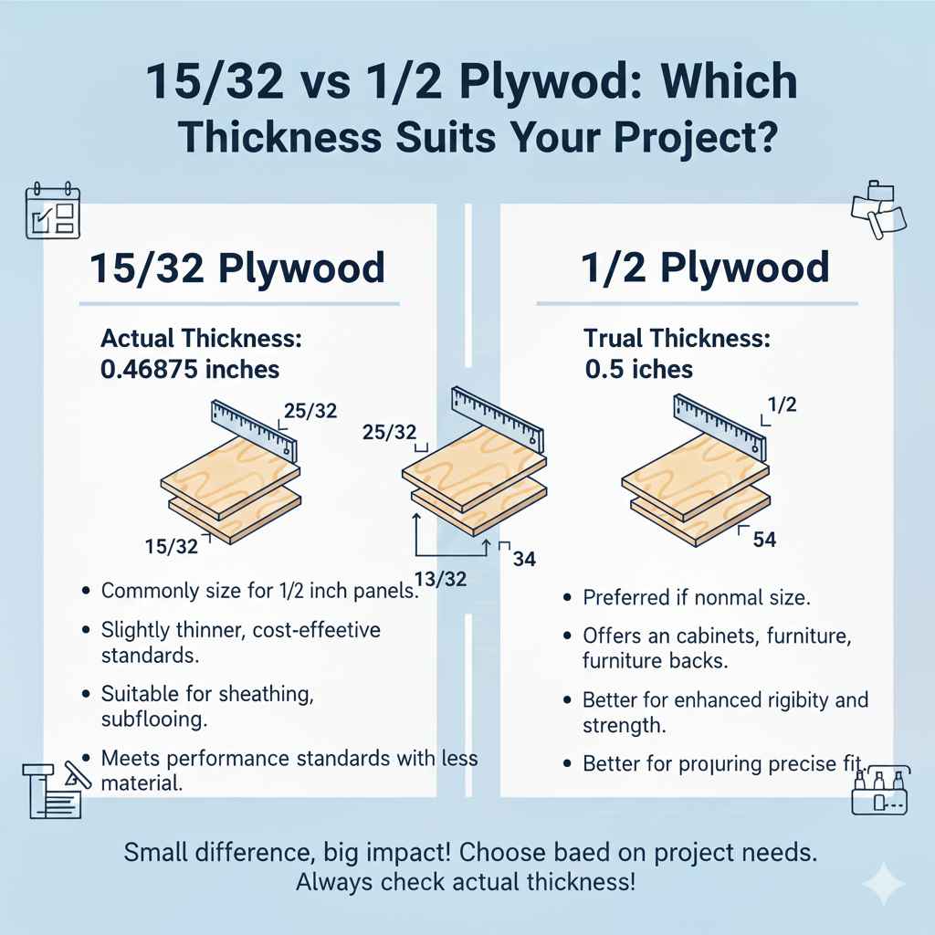 15/32 vs 1/2 Plywood: