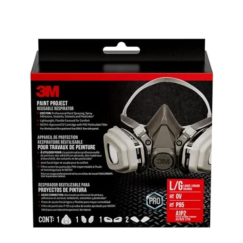 3M OV/P95 paint project respirator with organic vapor cartridges