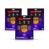 3M Pro Grade Precision sandpaper sheets, assorted 220, 320 and 400 grit 3-pack