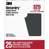 3M Wetordry 320 grit sandpaper, 25 sheets, for sanding between coats of lacquer