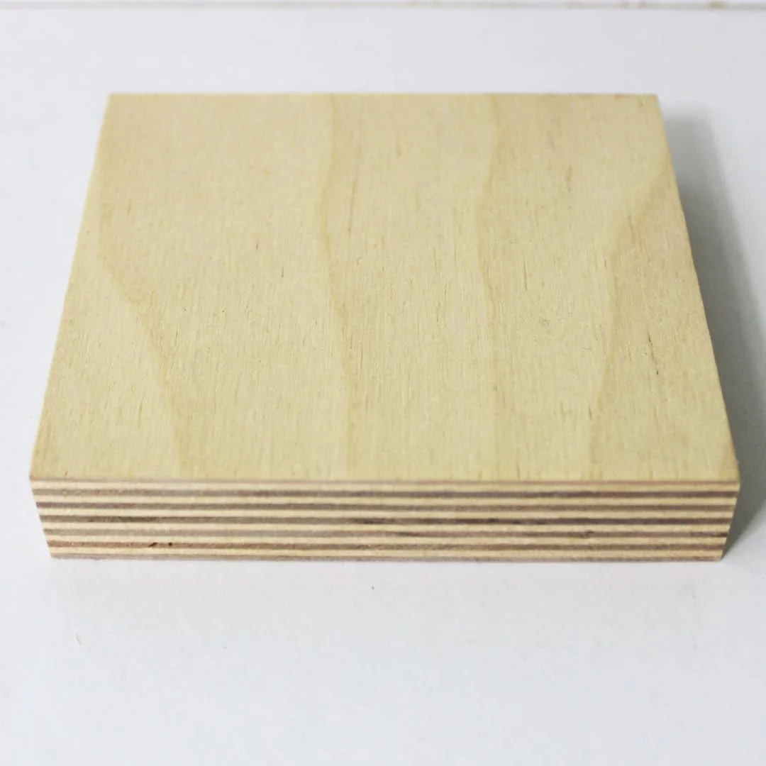 3/4 inch Baltic birch plywood sheet edge showing multiple thin veneer layers