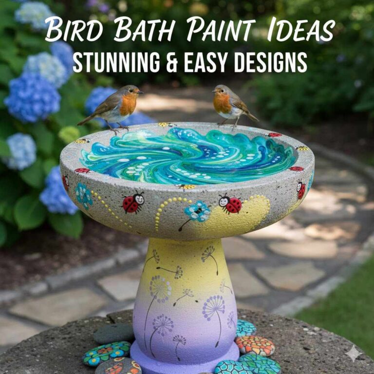 _Bird Bath Paint Ideas