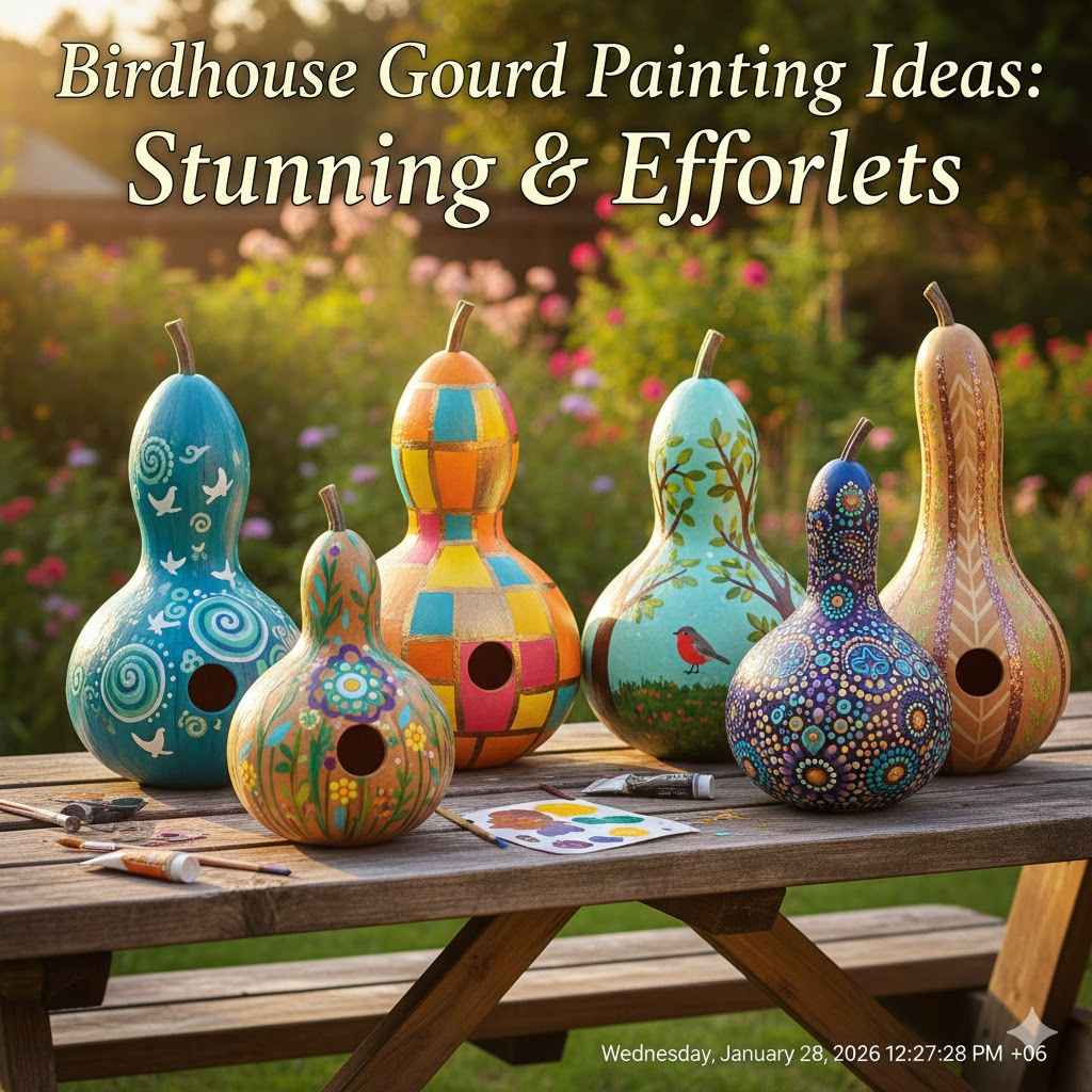 Birdhouse Gourd Painting Ideas