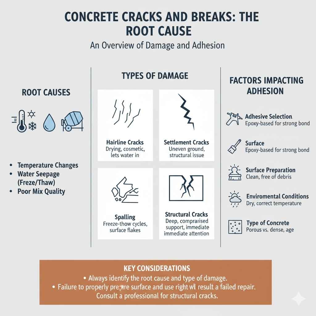 Concrete Cracks and Breaks: The Root Cause