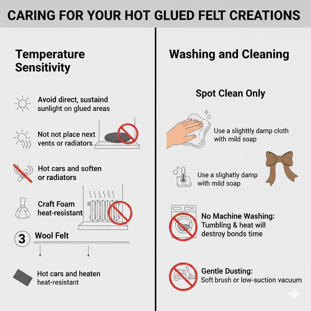 Caring For Your Hot Glued Felt Creations

