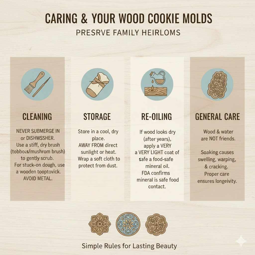 Caring for Your Wood Cookie Molds