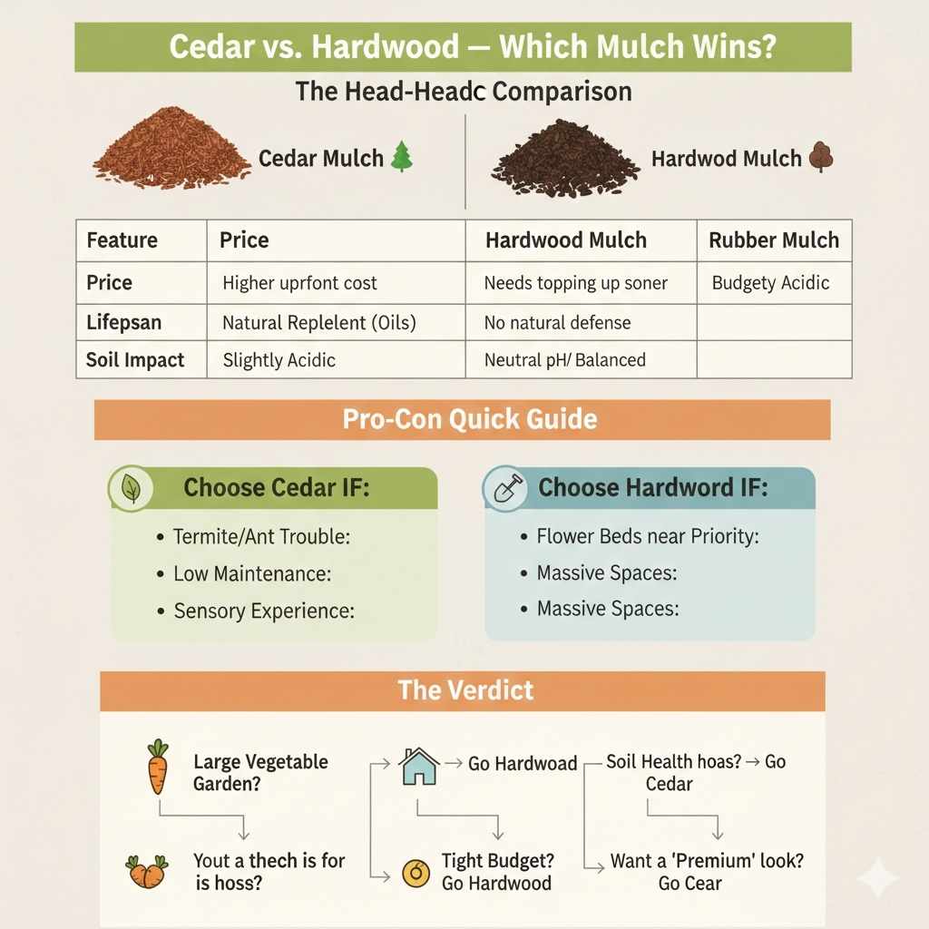 Cedar vs Hardwood Mulch