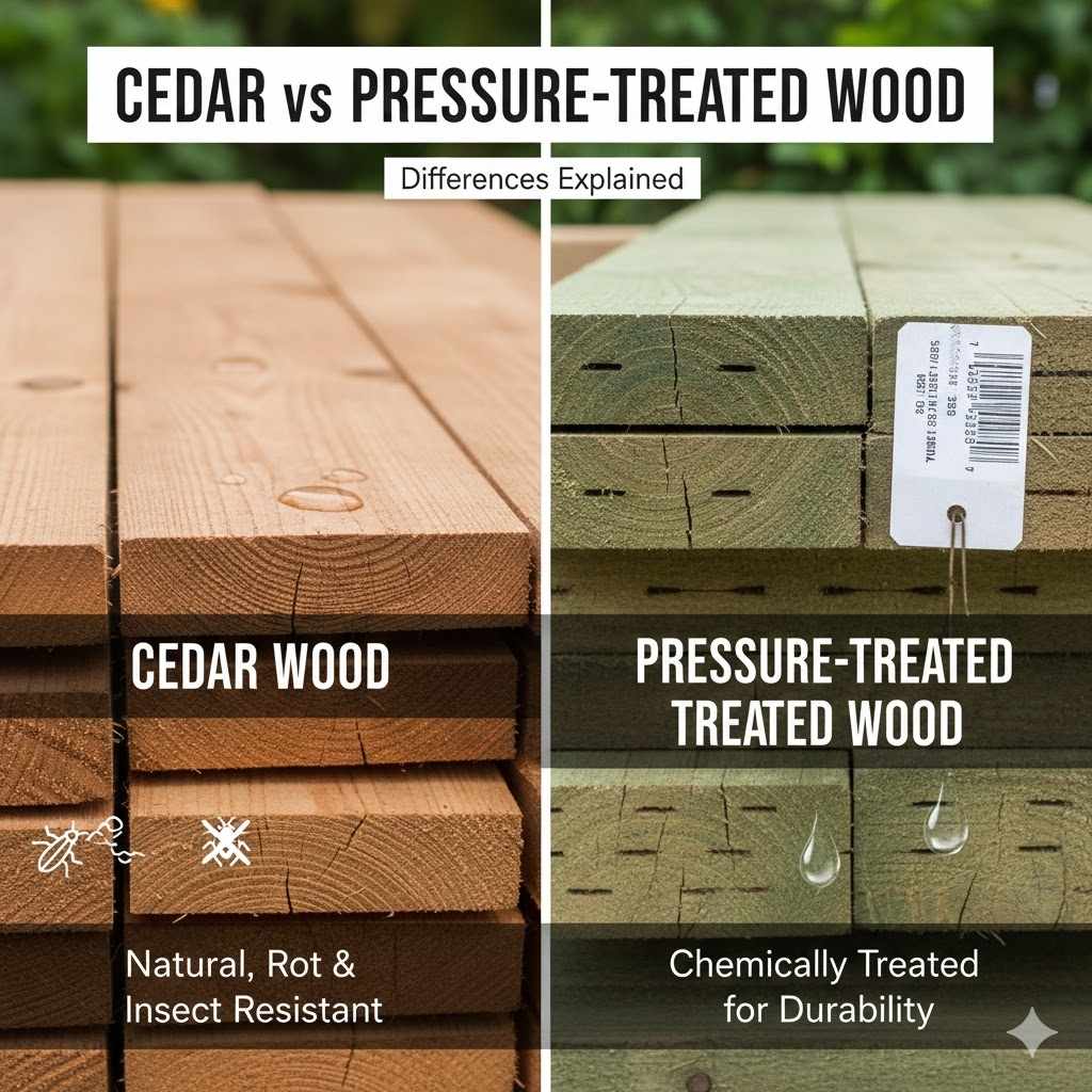 Cedar vs Pressure Treated Wood Differences Explained