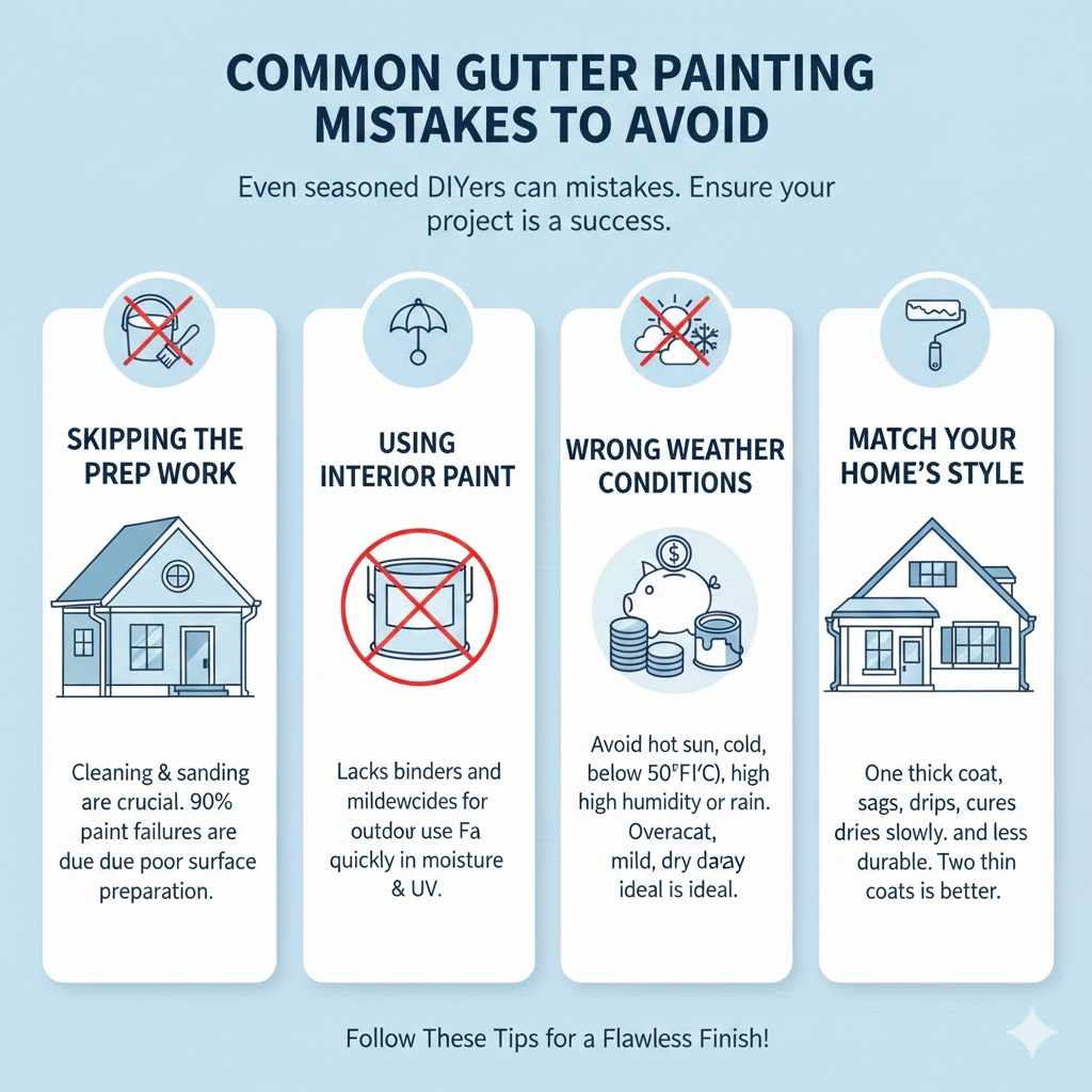 Common Gutter Painting Mistakes to Avoid