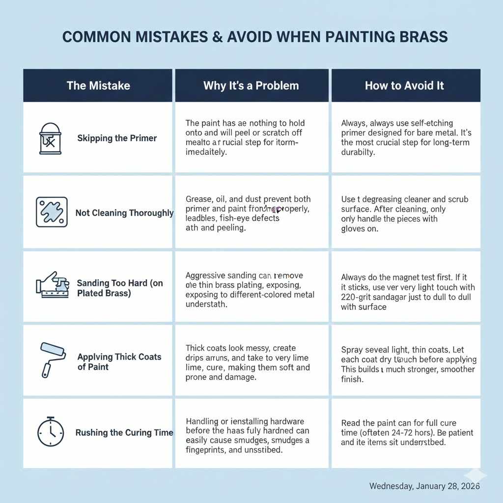 Common Mistakes to Avoid When Painting Brass