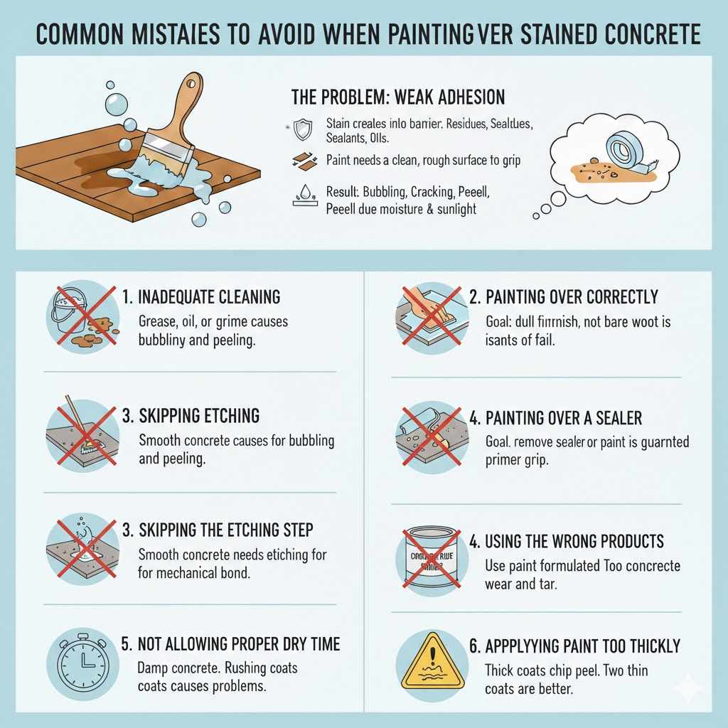 Common Mistakes to Avoid When Painting Over Stained Concrete