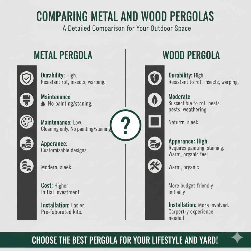 Comparing Metal and Wood Pergolas