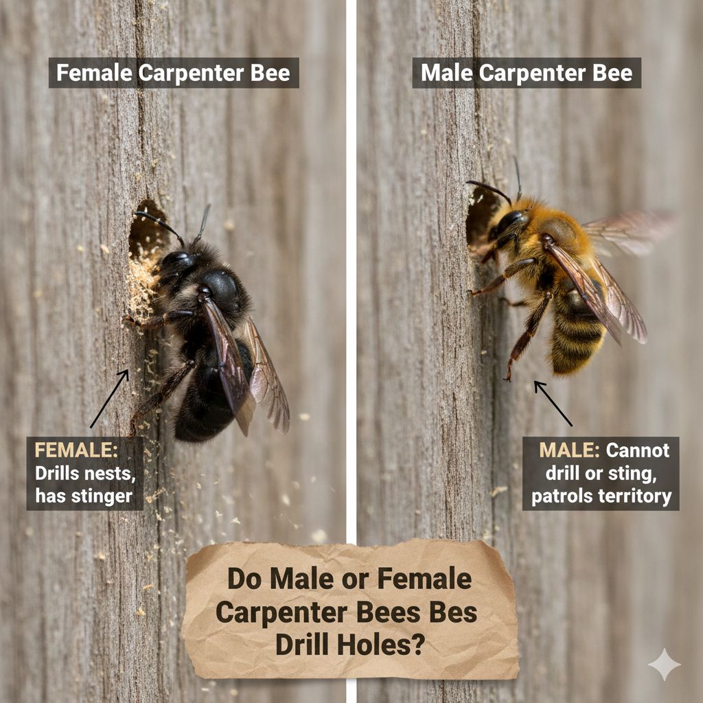 Do Male or Female Carpenter Bees Drill Holes