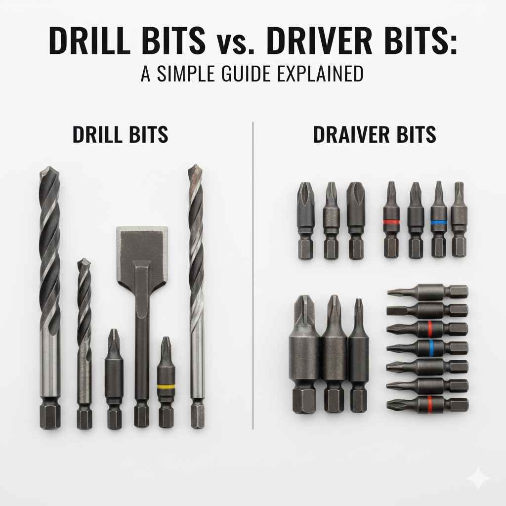 Drill Bits vs Driver Bits Simple Guide Explained