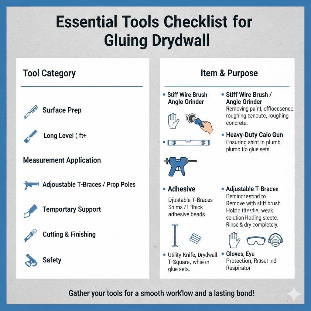 Essential Tools Checklist for Gluing Drywall

