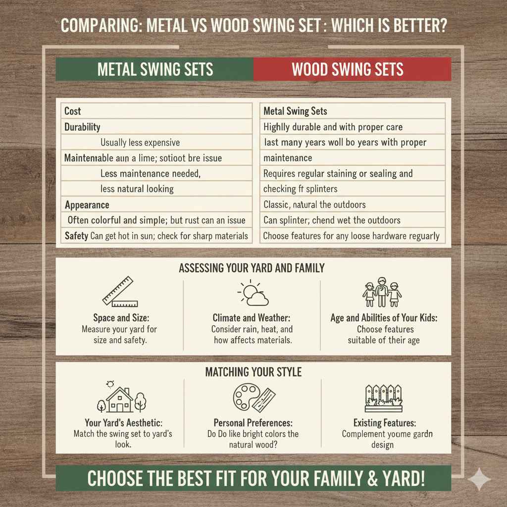 Comparing: Metal vs Wood Swing Set: Which Is Better