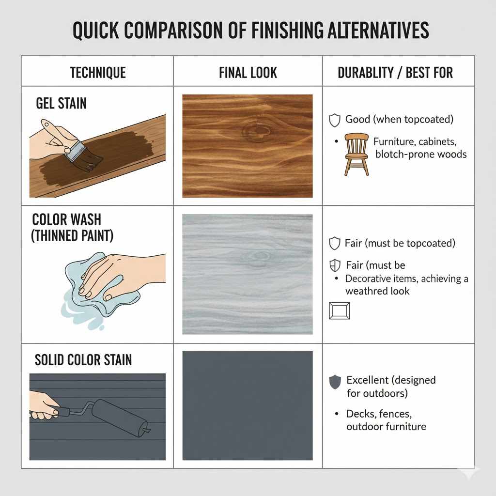 Quick Comparison of Finishing Alternatives