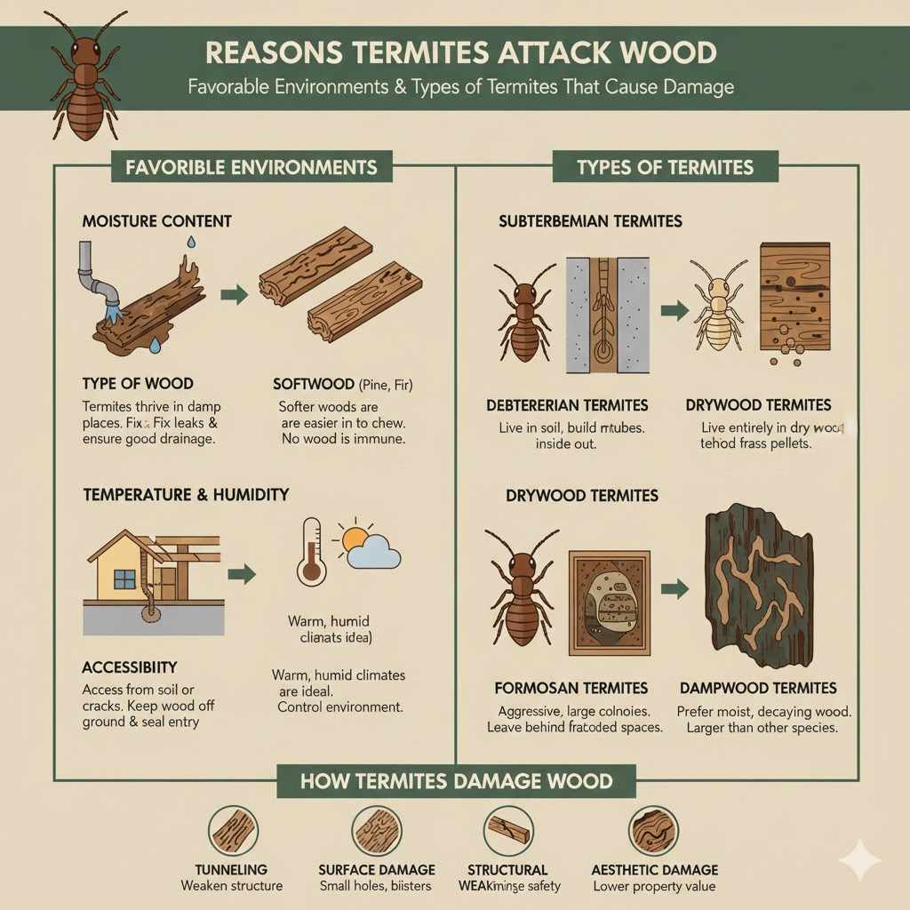 Reasons Termites Attack Wood

