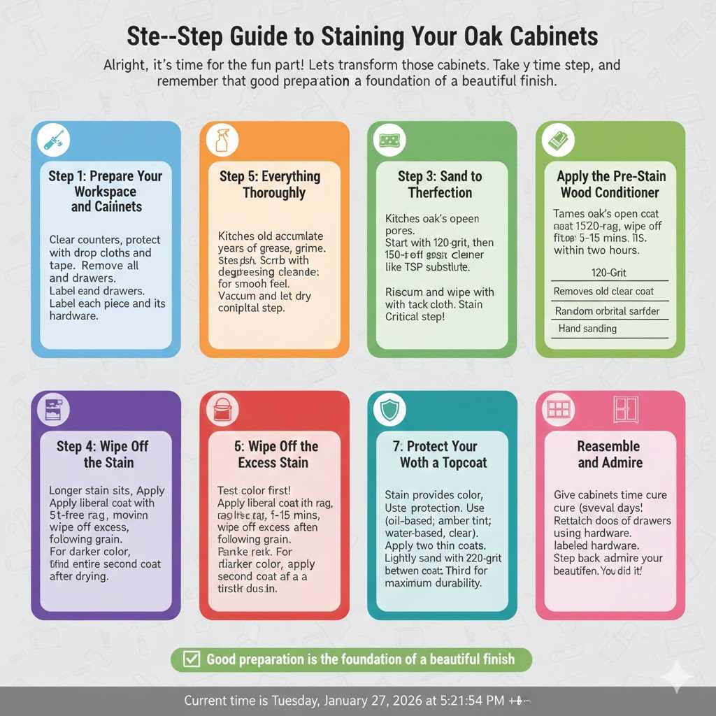 Step-by-Step Guide to Staining Your Oak Cabinets