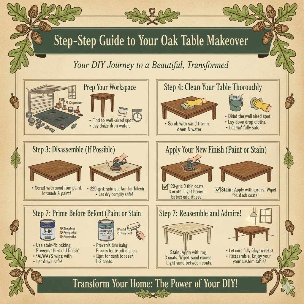 Step-by-Step Guide to Your Oak Table Makeover
