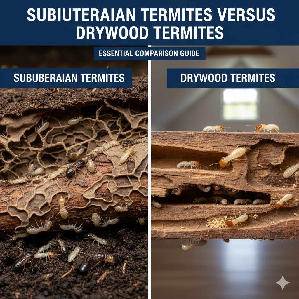 Subterranean Termites vs Drywood Termites Explained