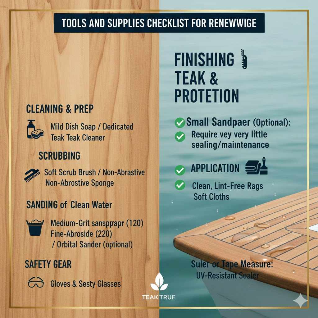 Tools and Supplies Checklist for Renewing Teak