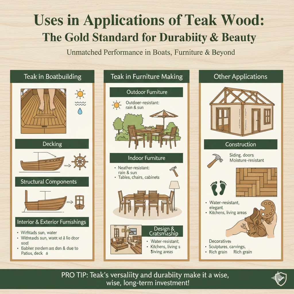 Uses and Applications of Teak Wood